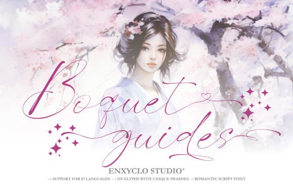 Bouquet Guides Font: A Romantic Script for Editorial Design